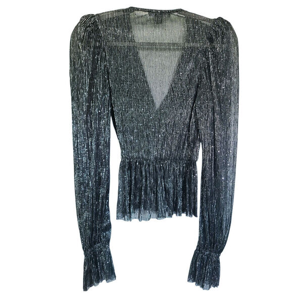 Sabina Musayev Liya Blouse Top Black Sequins Size XS - Picture 7 of 8